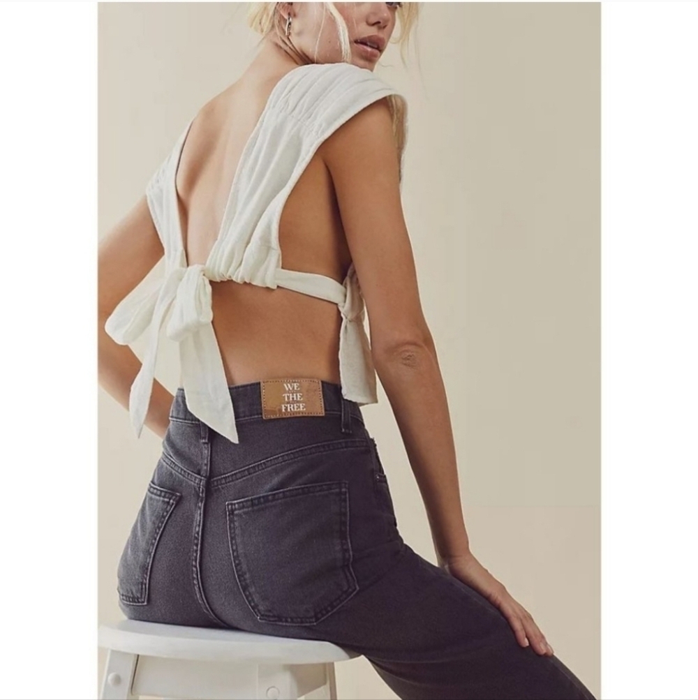 FREE PEOPLE Pacifica Straight Leg Jeans in Worn Black•Size 31•NWT - Picture 3 of 15